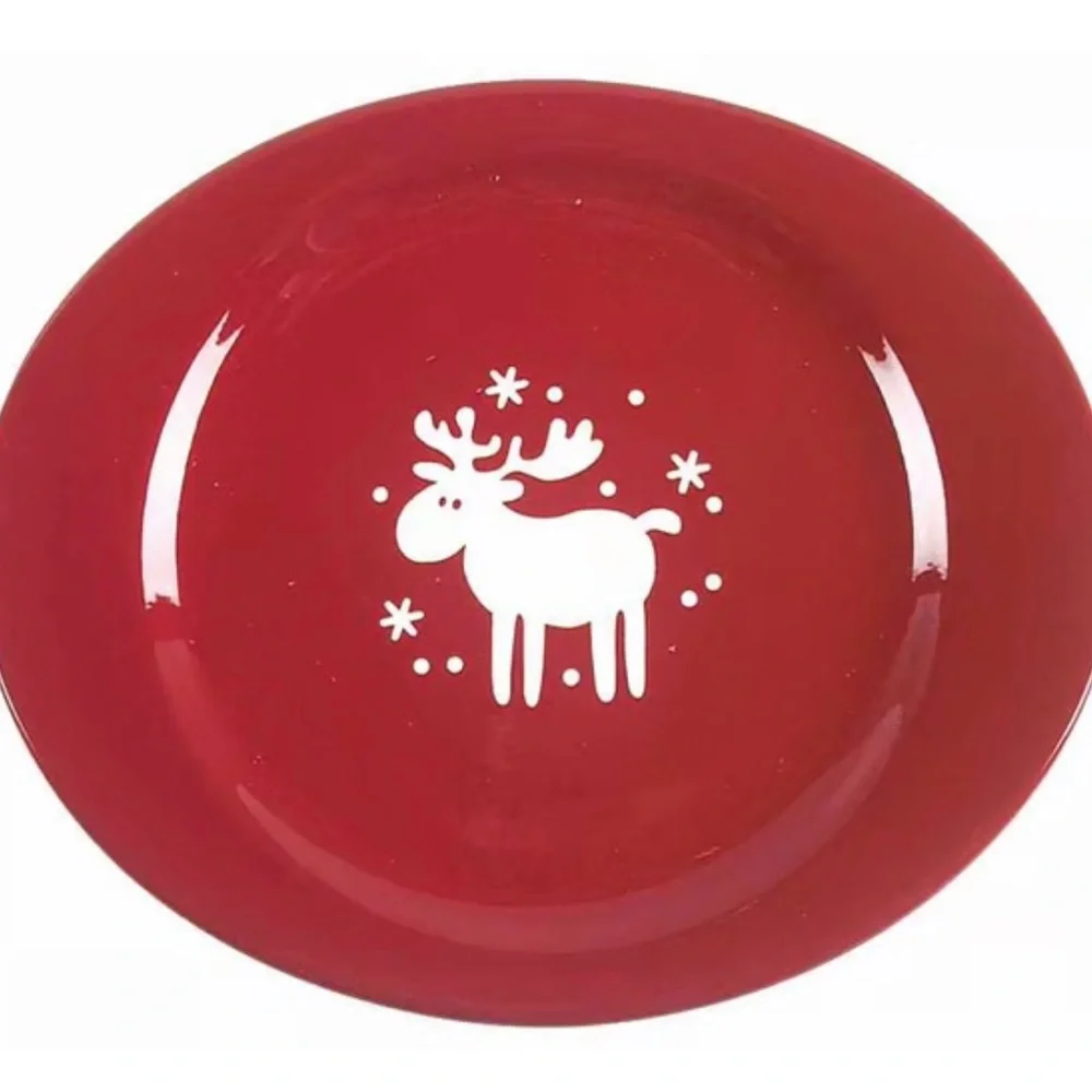NWOT Waechtersbach Red Christmas Emma Reindeer Small Oval Platter Plate 11